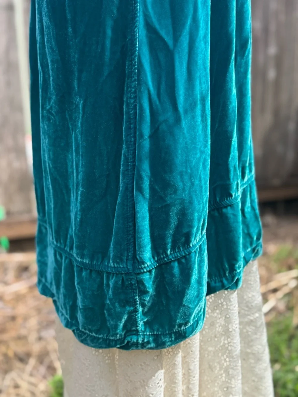CP Shades Velvet Teal V-Neck Tunic Top - Picture 7 of 12